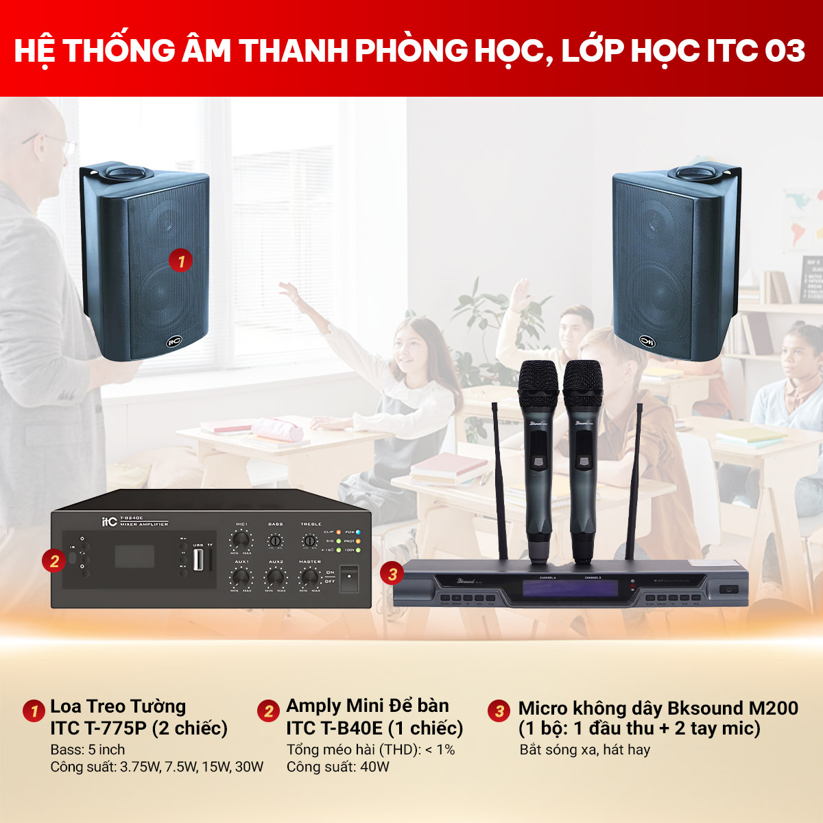 Hệ thống âm thanh phòng học, lớp học ITC 03