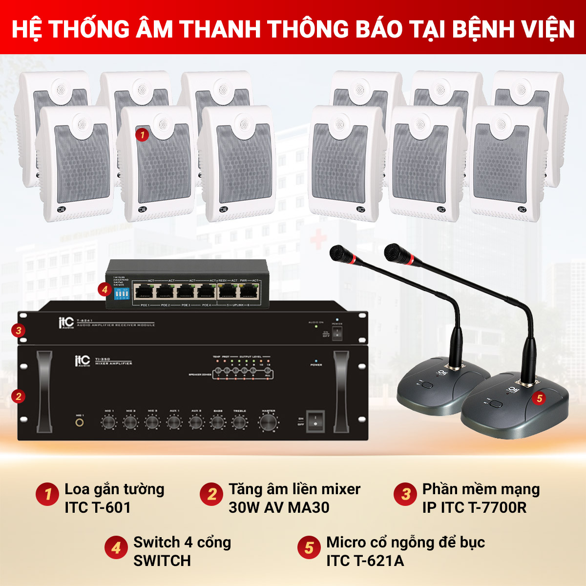 hệ thống âm thanh thông báo tại bệnh viện