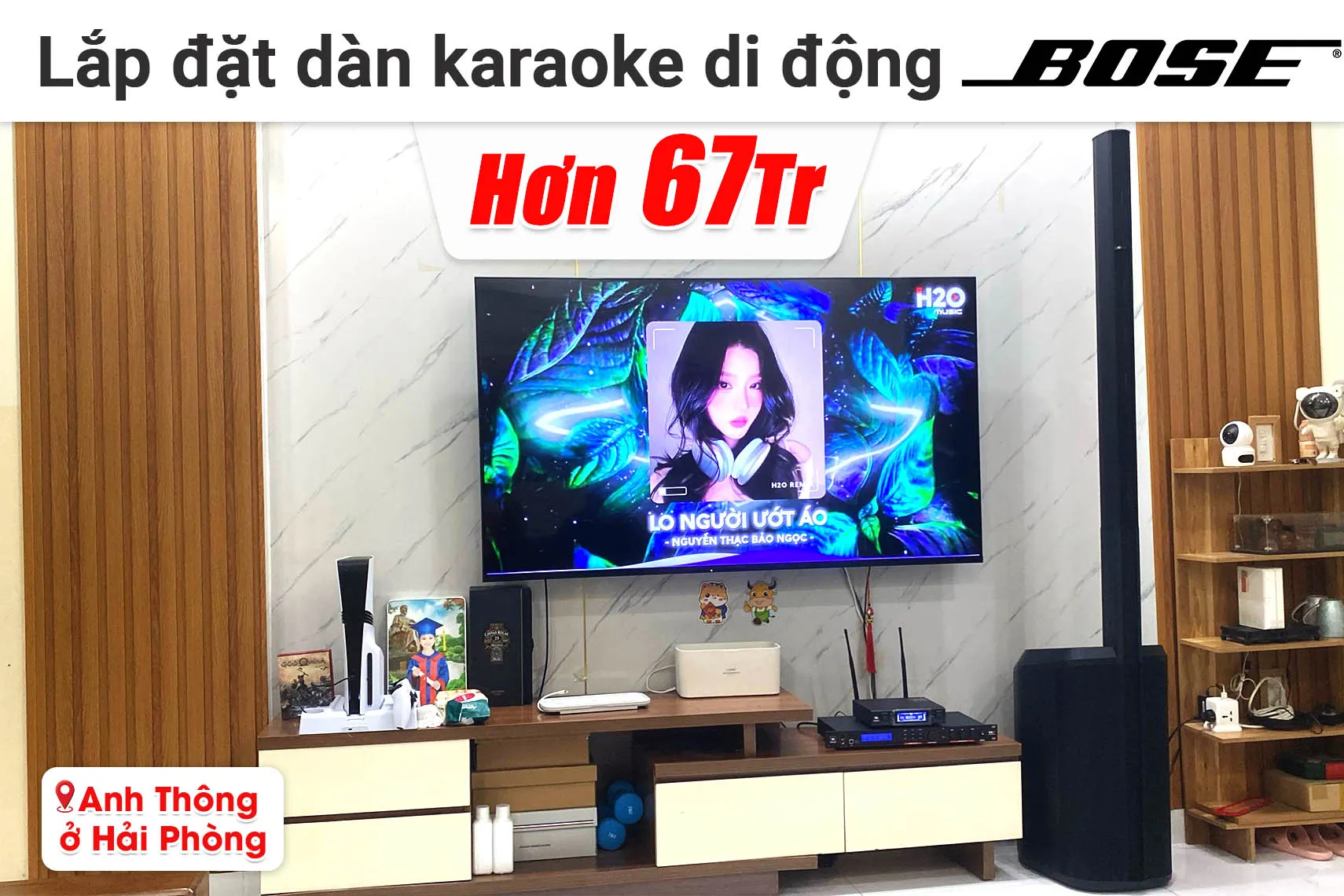 Lắp đặt dàn karaoke di động Bose hơn 67 triệu cho anh Thông ở Hải Phòng (Bose L1 Pro16, JBL VX9, JBL VM300,...)