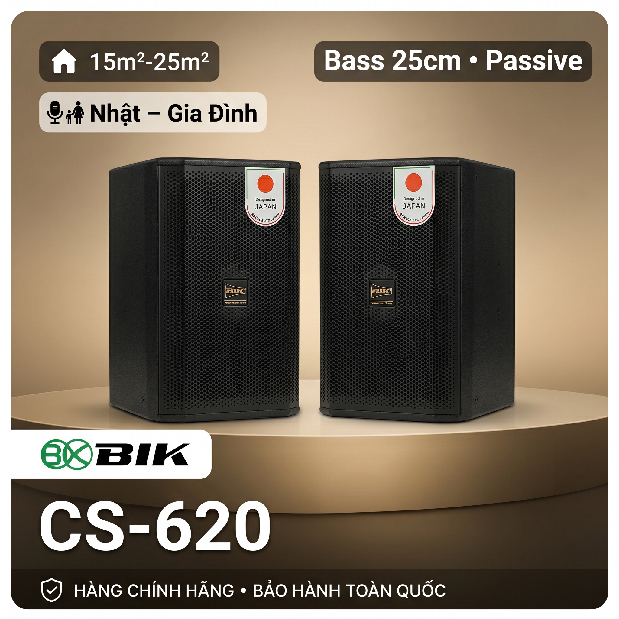 Loa karaoke Nhật BIK CS-620 (Full bass 25cm, 300W RMS)