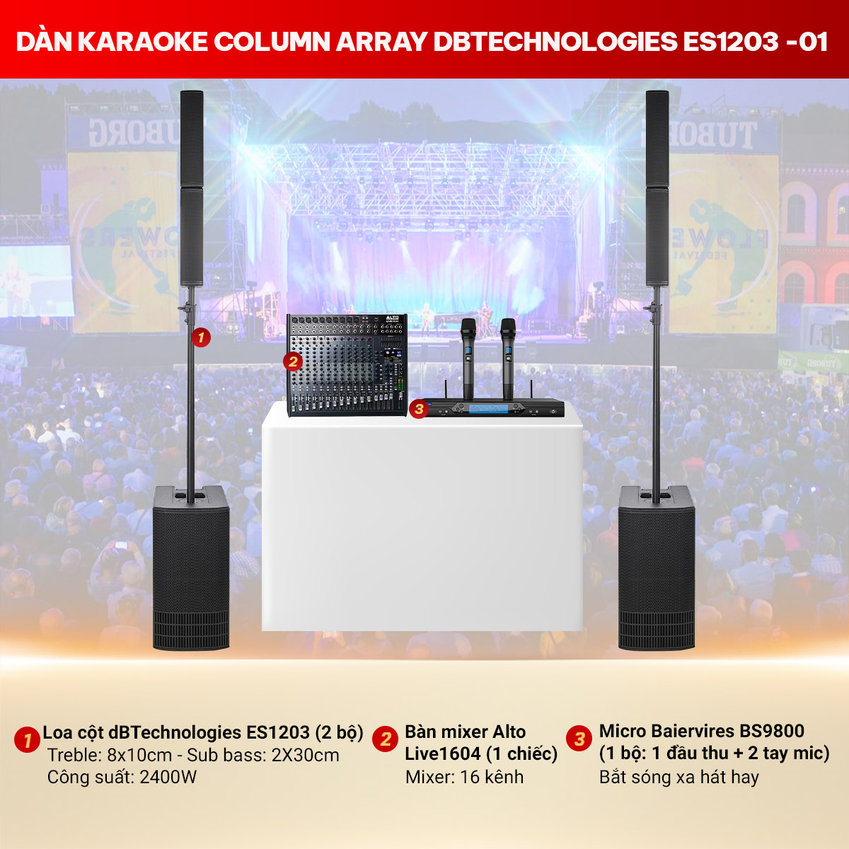 Dàn karaoke Column Array dBTechnologies ES1203 - 01