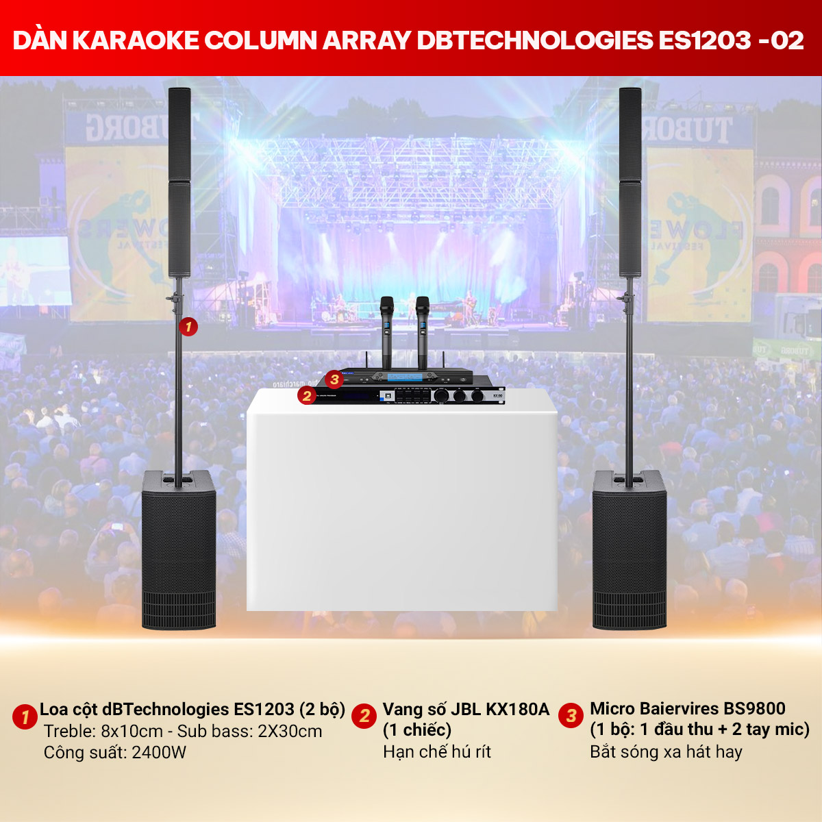 Dàn karaoke Column Array dBTechnologies ES1203 - 02