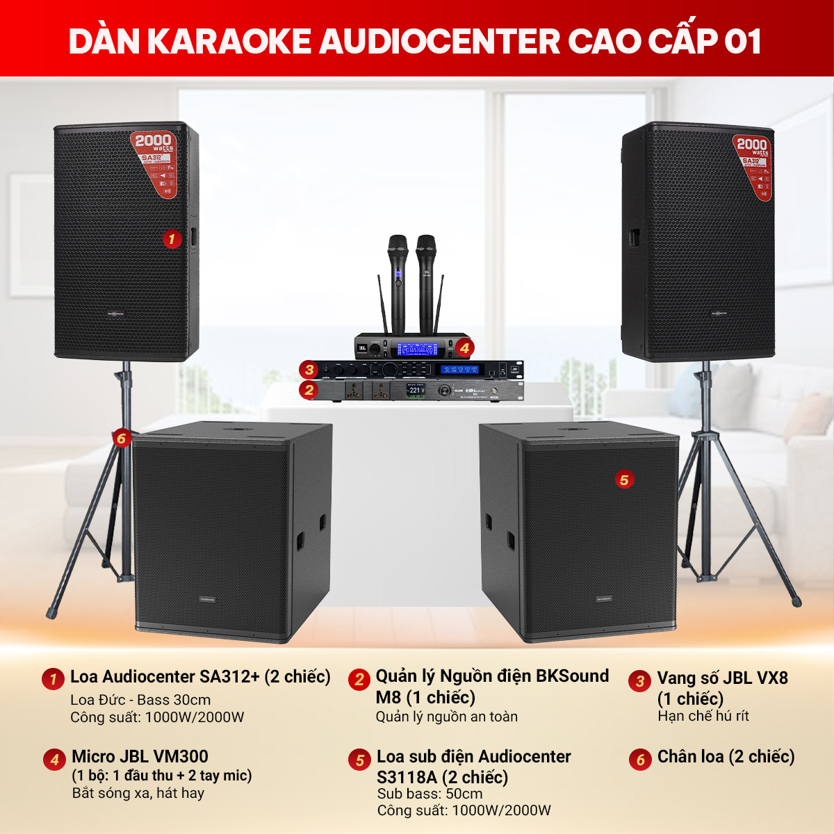 Dàn karaoke Audiocenter cao cấp 01 