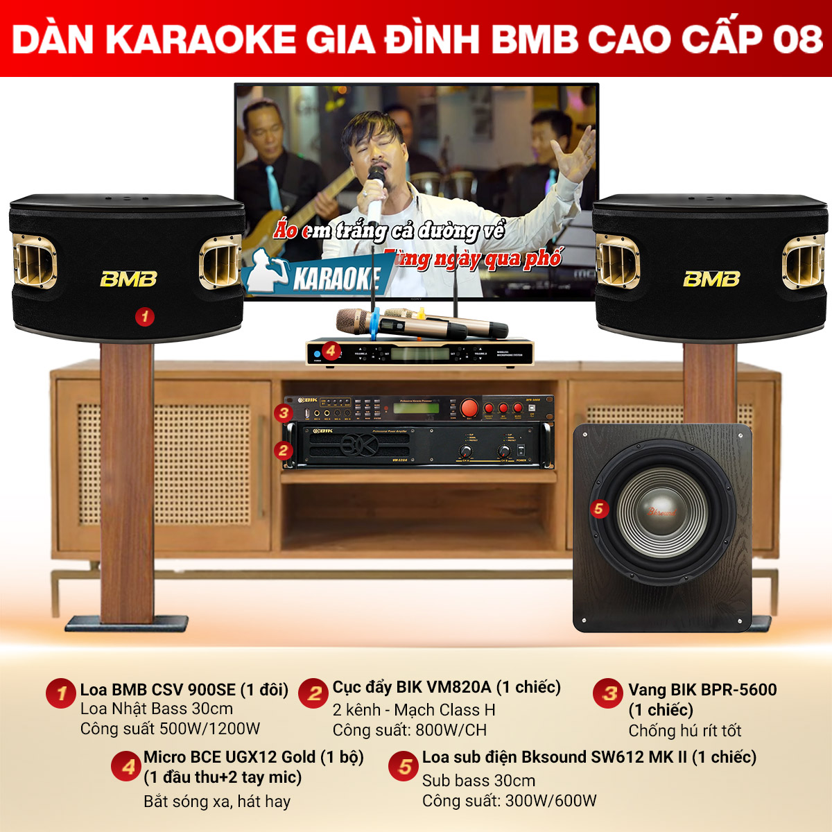 Dàn karaoke gia đình BMB cao cấp 08 