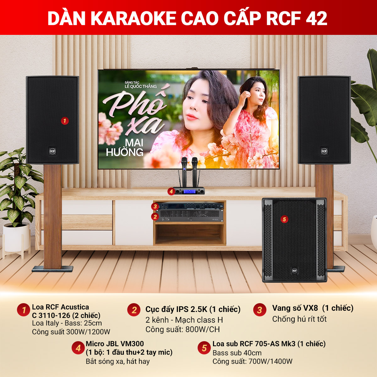 Dàn karaoke cao cấp RCF 42 