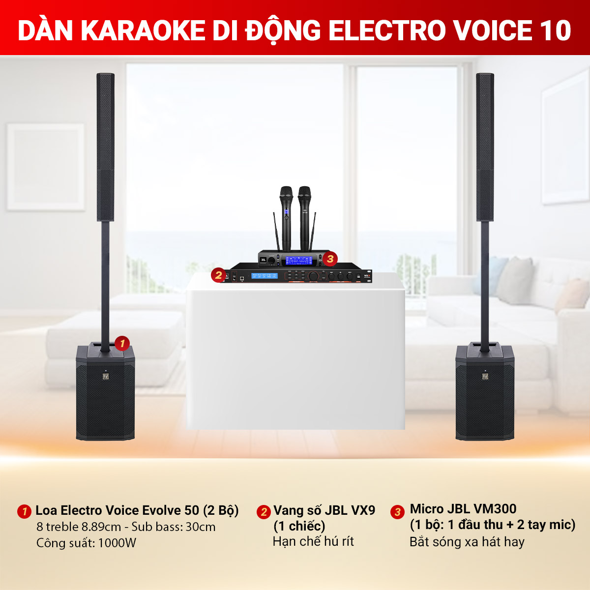 Dàn karaoke di động Electro Voice 10