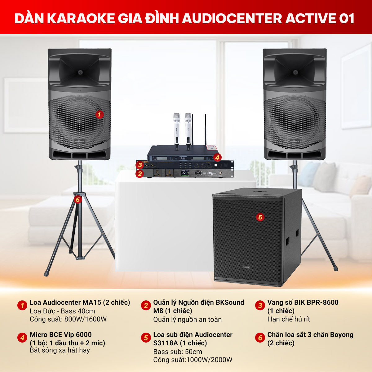 Dàn karaoke gia đình Audiocenter Active 01