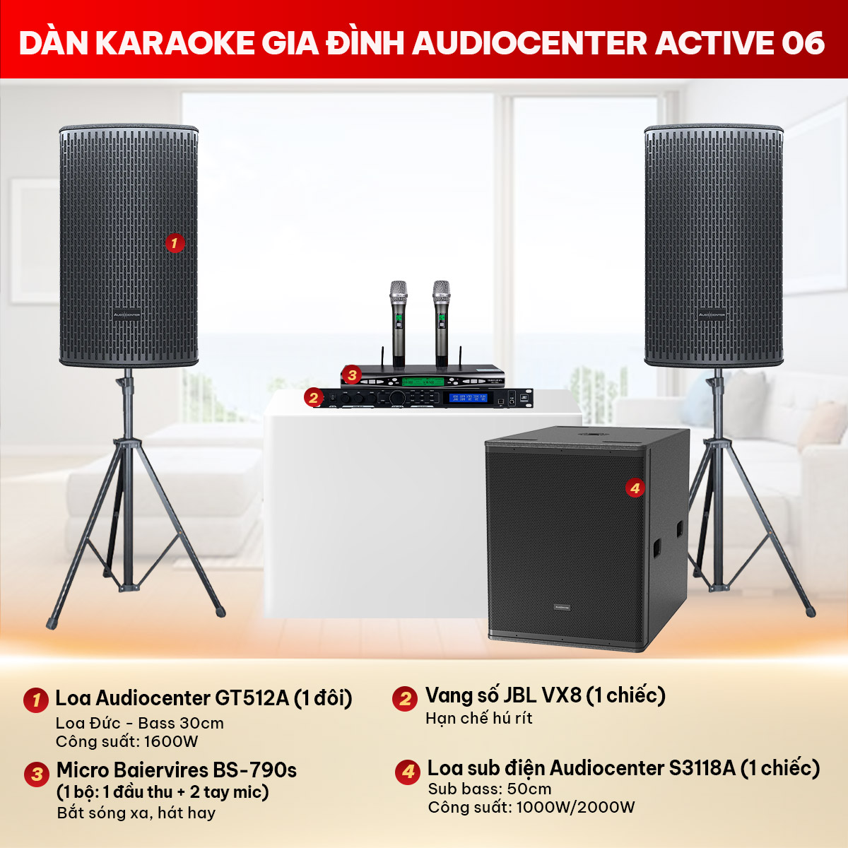 Dàn karaoke gia đình Audiocenter Active 06