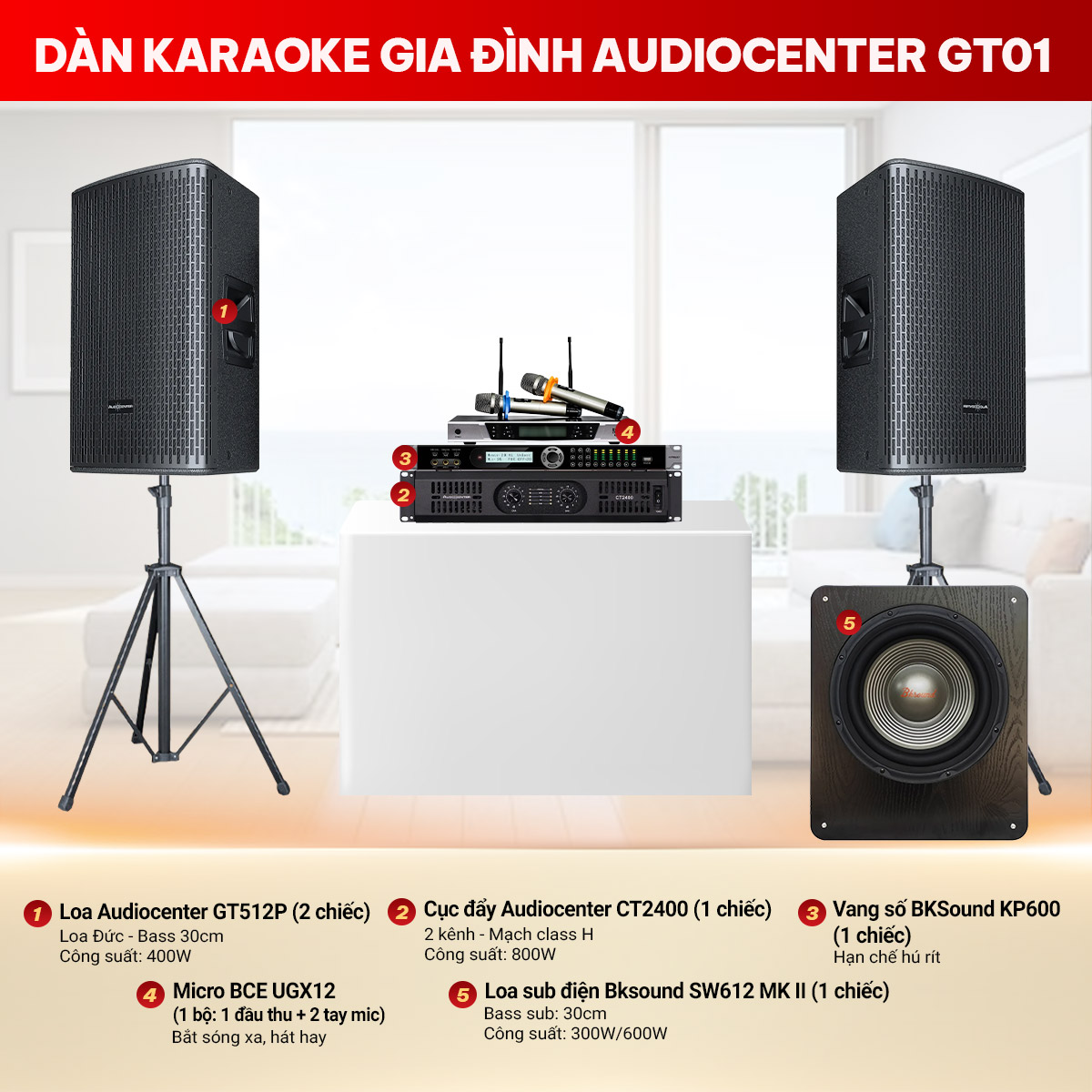 Dàn karaoke gia đình Audiocenter GT01
