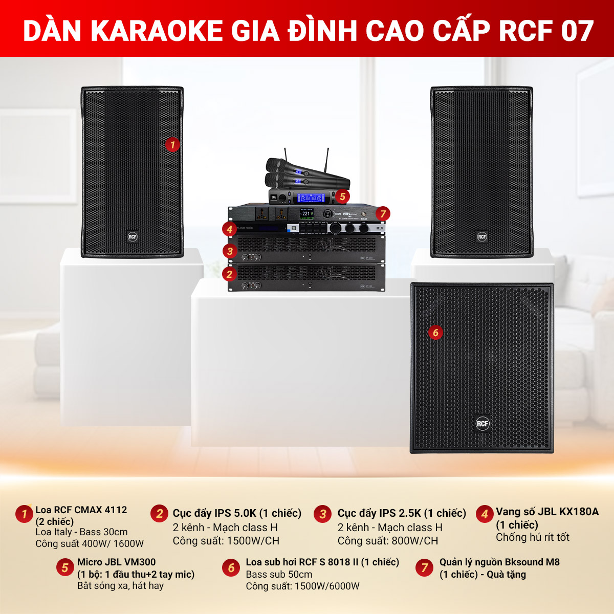 Dàn karaoke gia đình cao cấp RCF 07