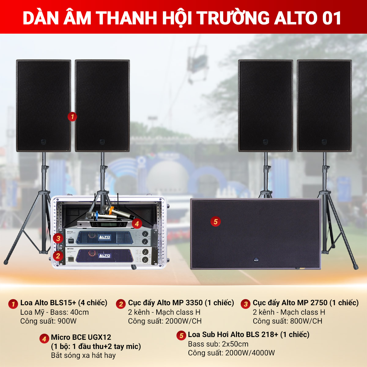 Dàn âm thanh hội trường Alto 01