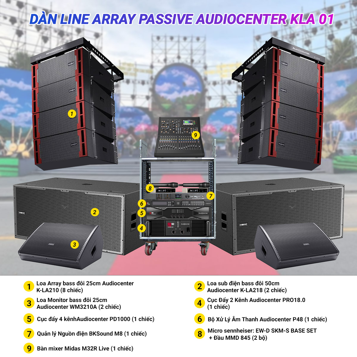 Dàn Line Array Pasive Audiocenter KLA 01
