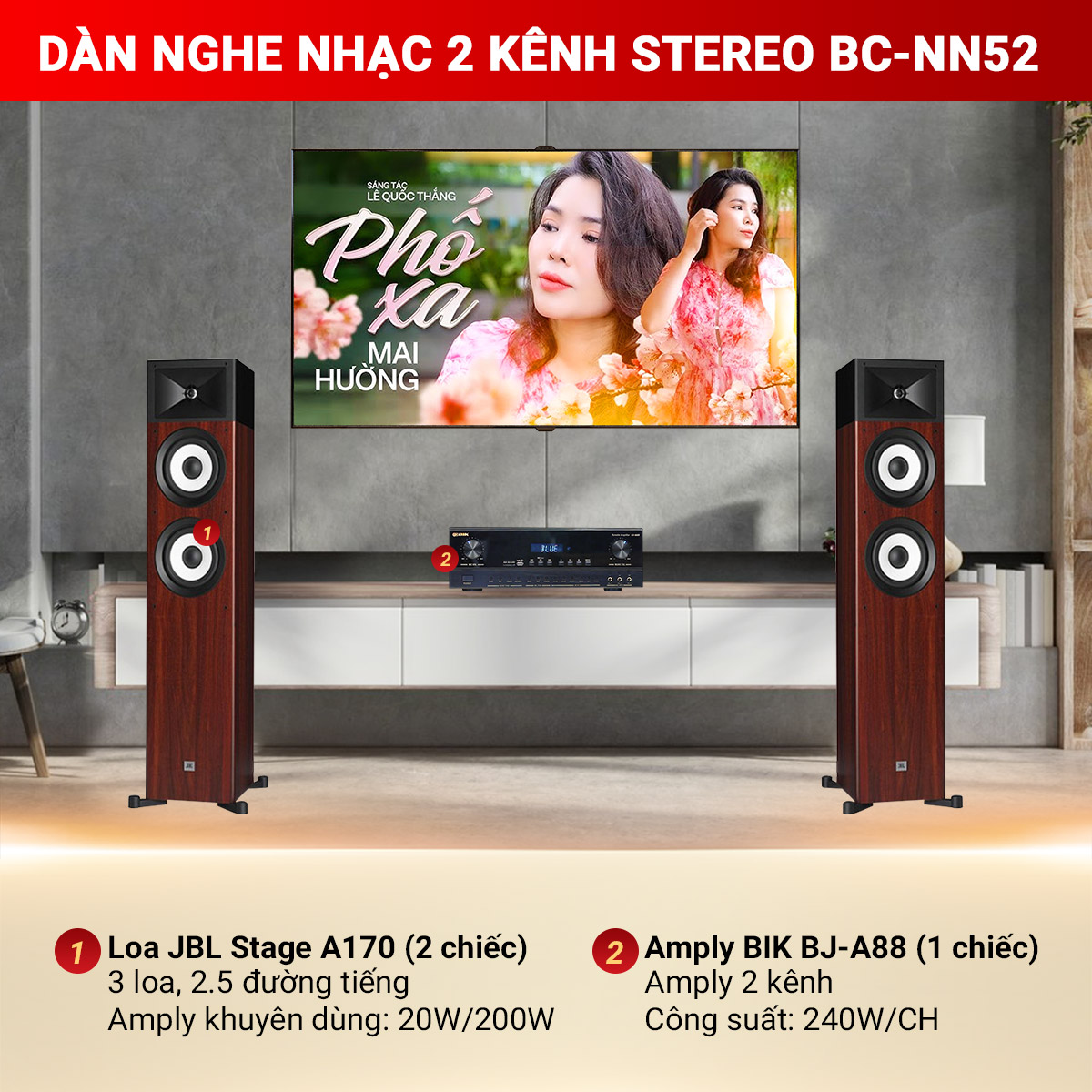 Dàn nghe nhạc 2 kênh Stereo BC-NN52