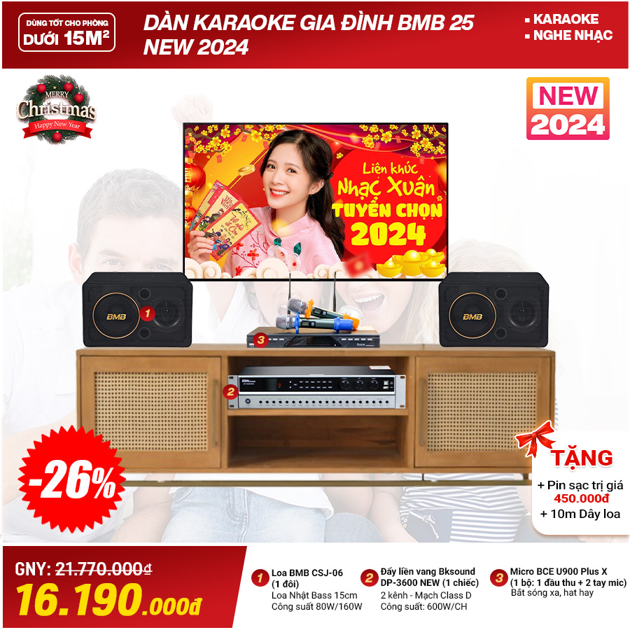 dàn karaoke gia đình bmb 25 new 2024