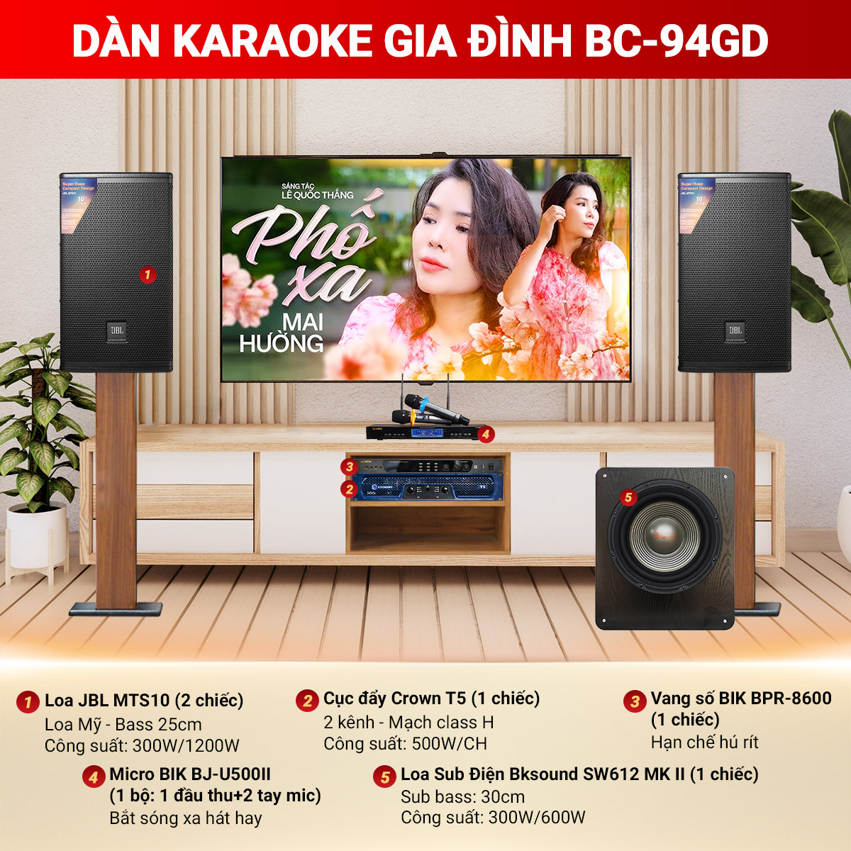 dàn karaoke gia đình BC-94GD