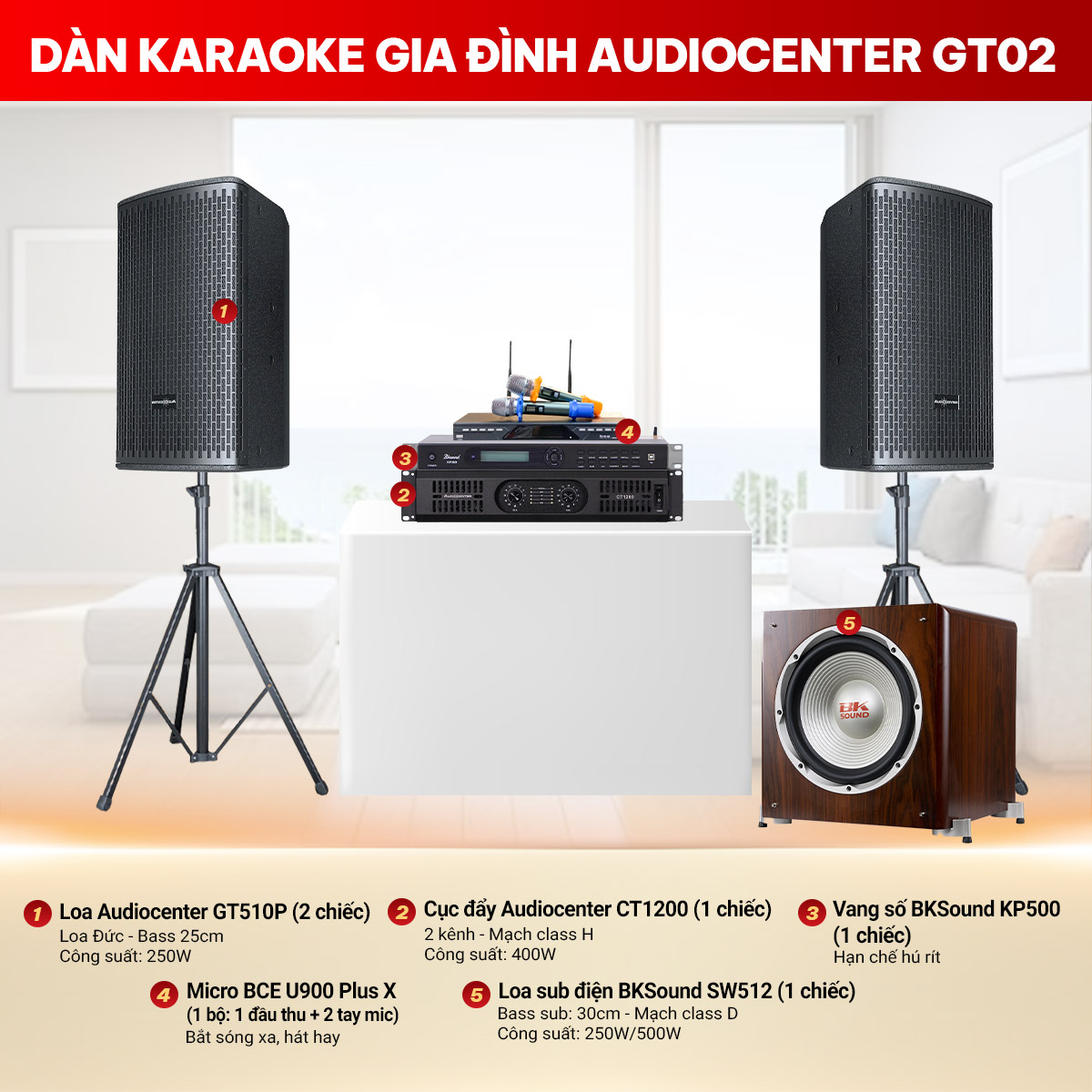 Dàn karaoke gia đình Audiocenter GT02