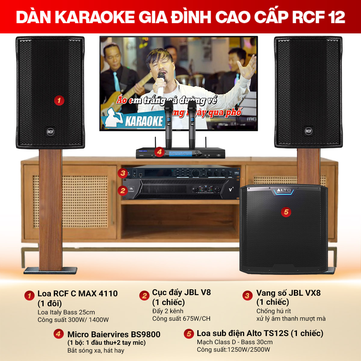 Dàn karaoke gia đình cao cấp RCF 12