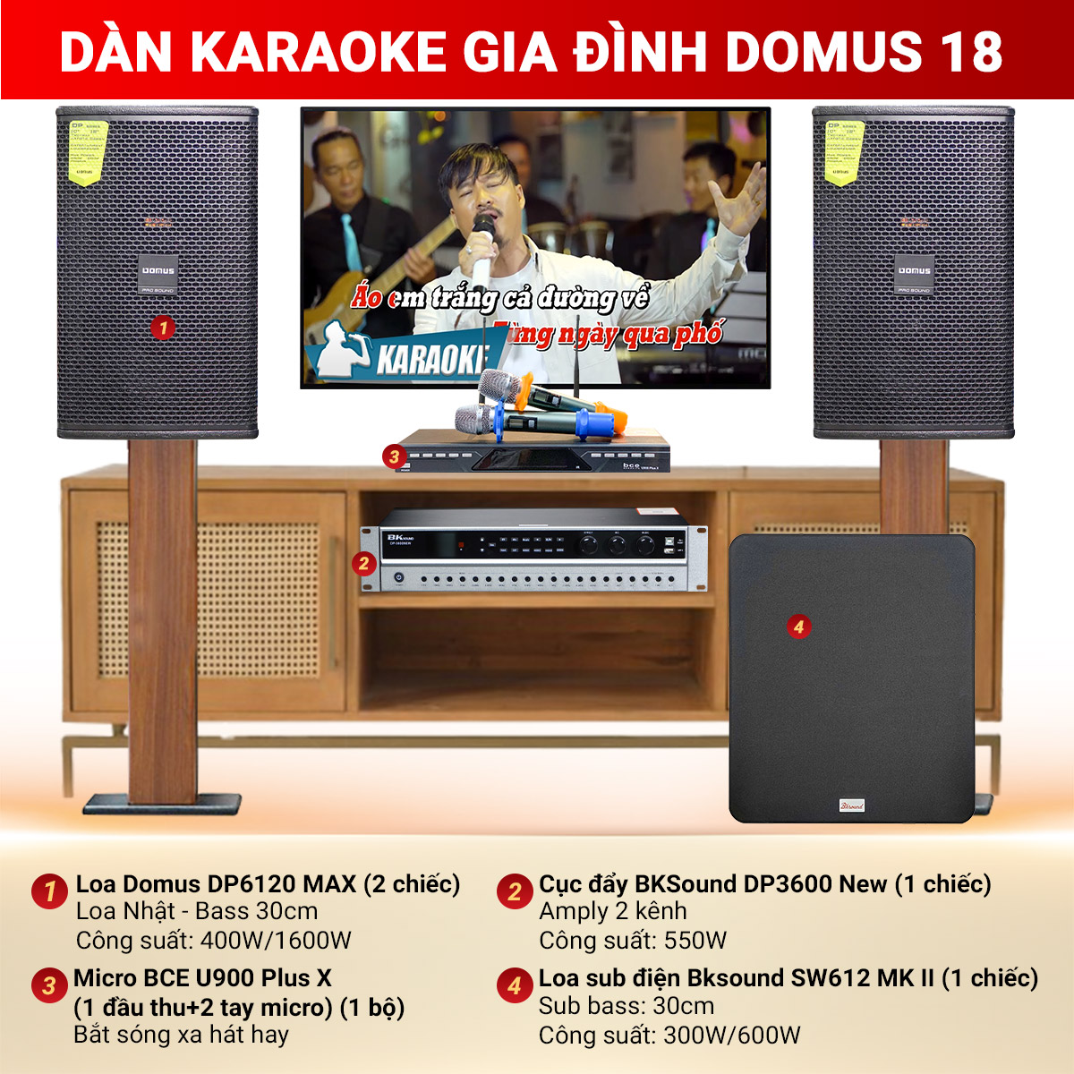 Dàn karaoke gia đình Domus 18