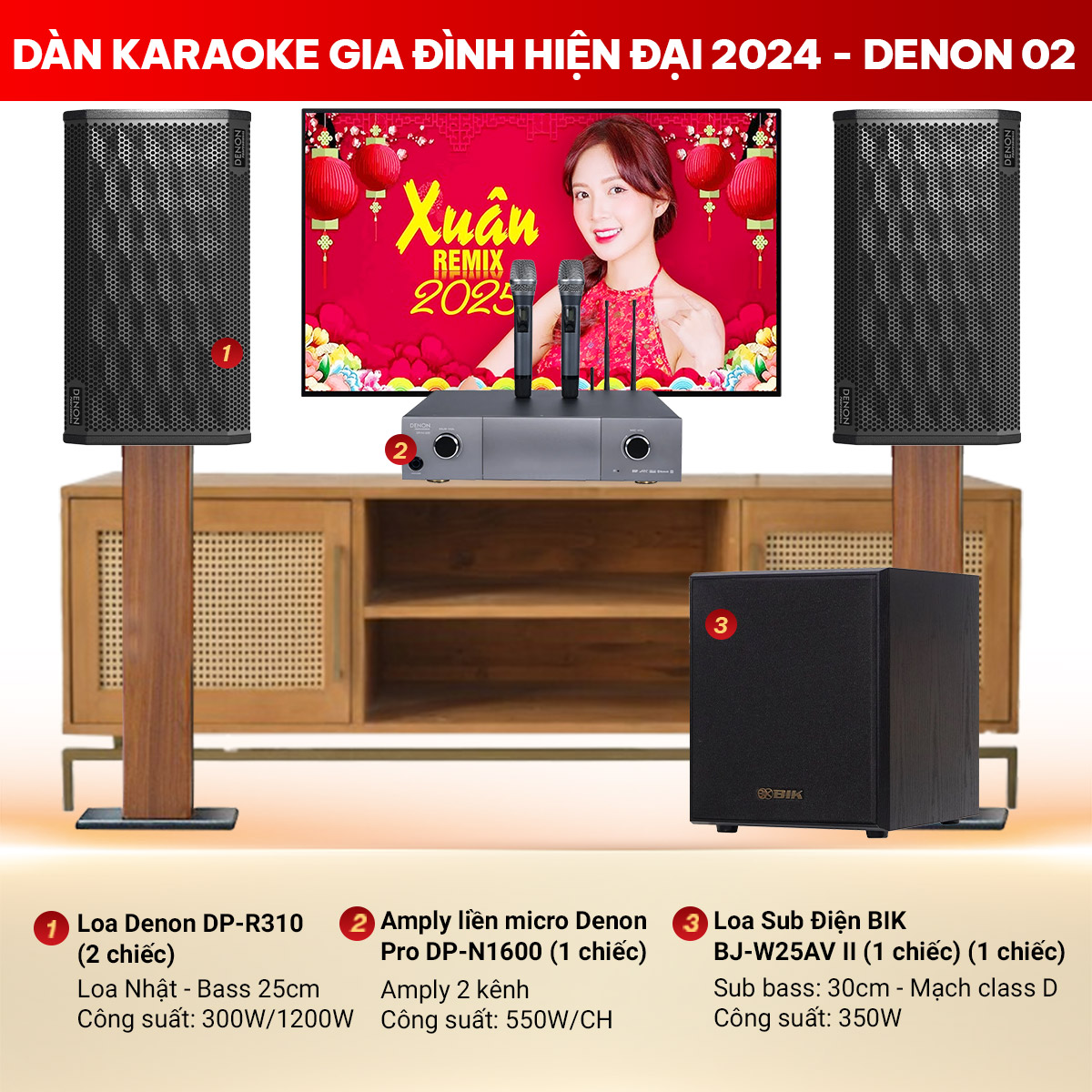 Dàn karaoke gia đình hiện đại 2024 - Denon 02