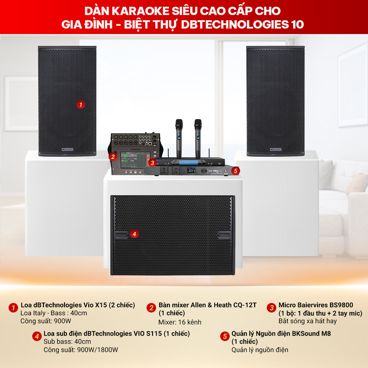 Dàn karaoke siêu cao cấp cho gia đình - biệt thự 10