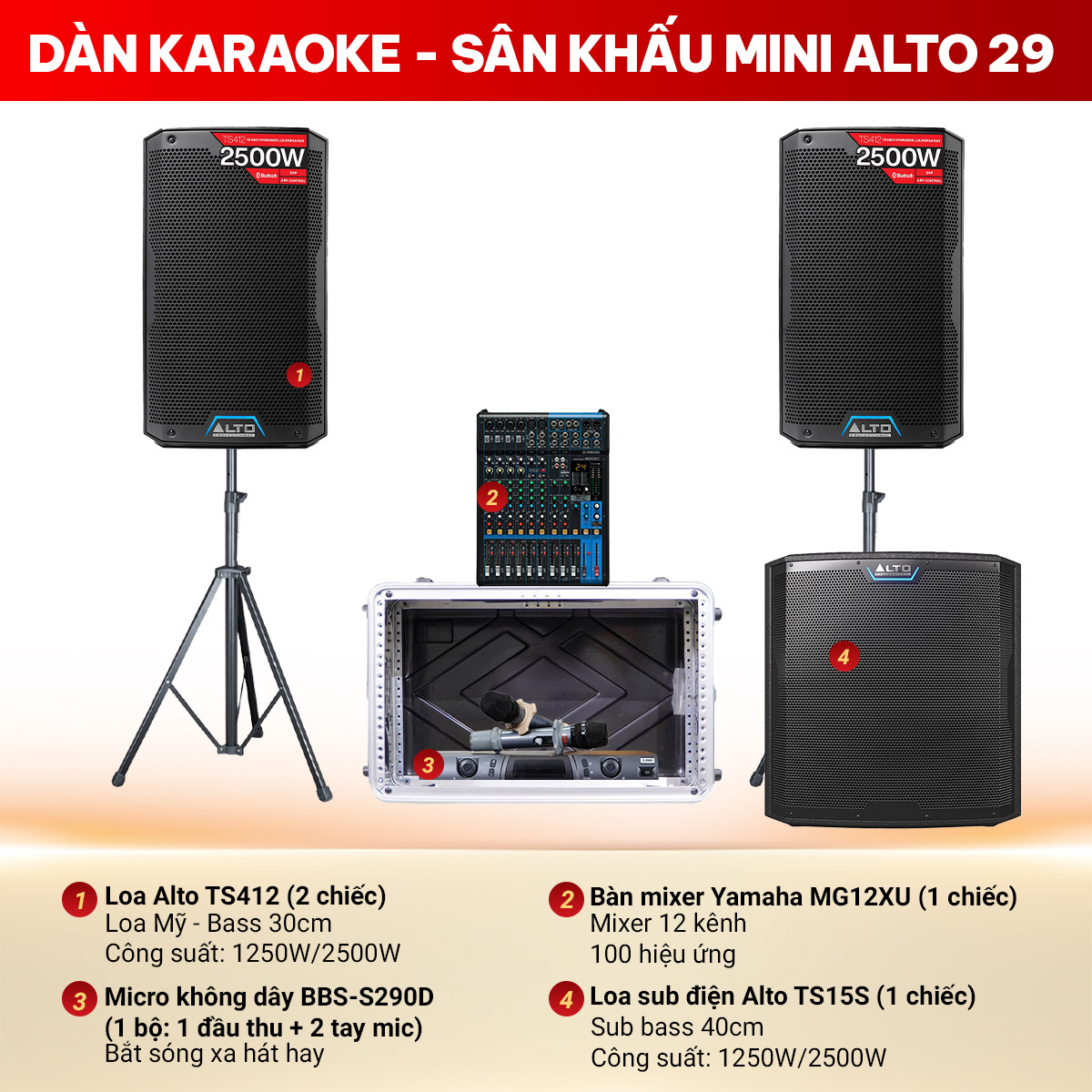 Dàn karaoke - Sân khấu Mini Alto 29