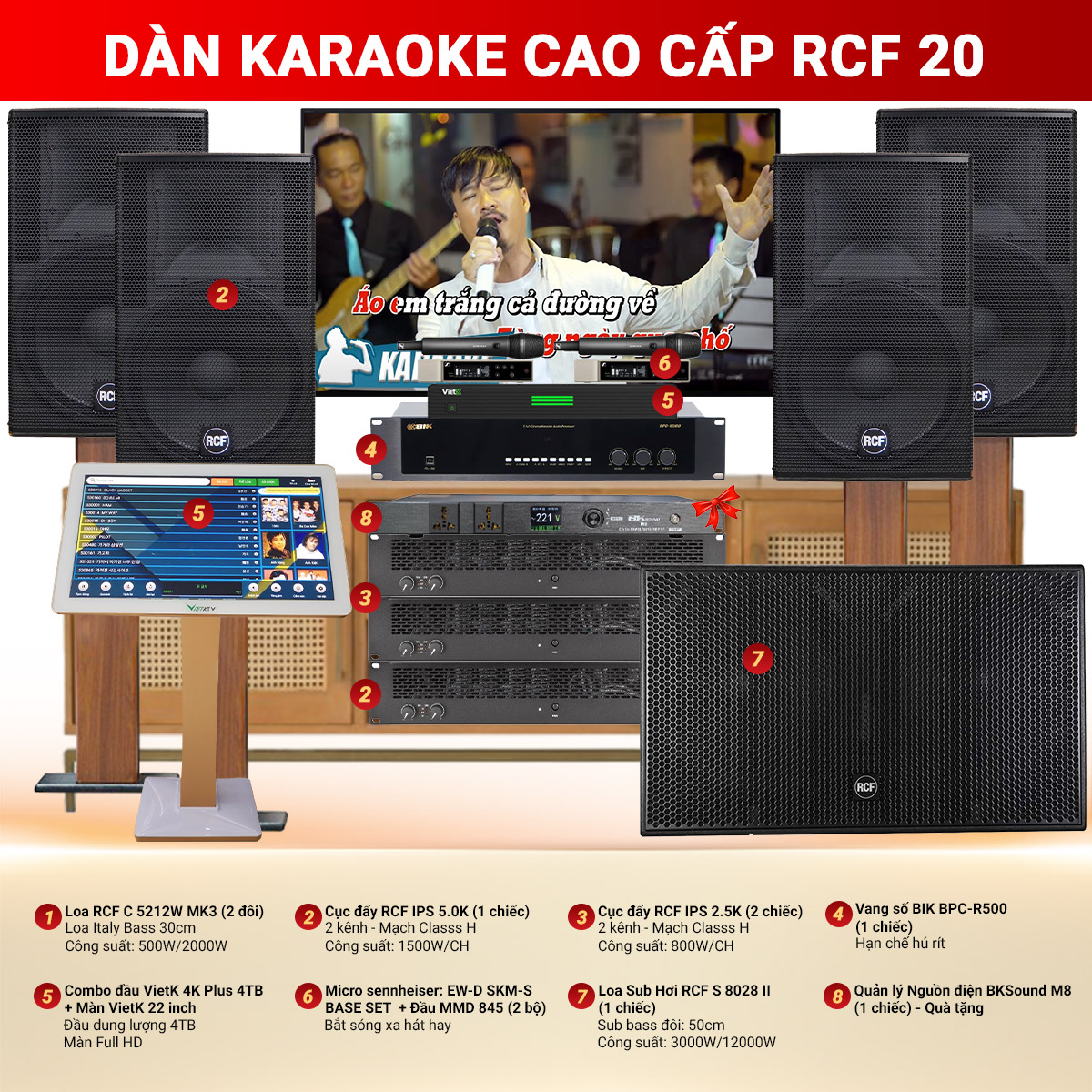 Dàn karaoke cao cấp RCF 20