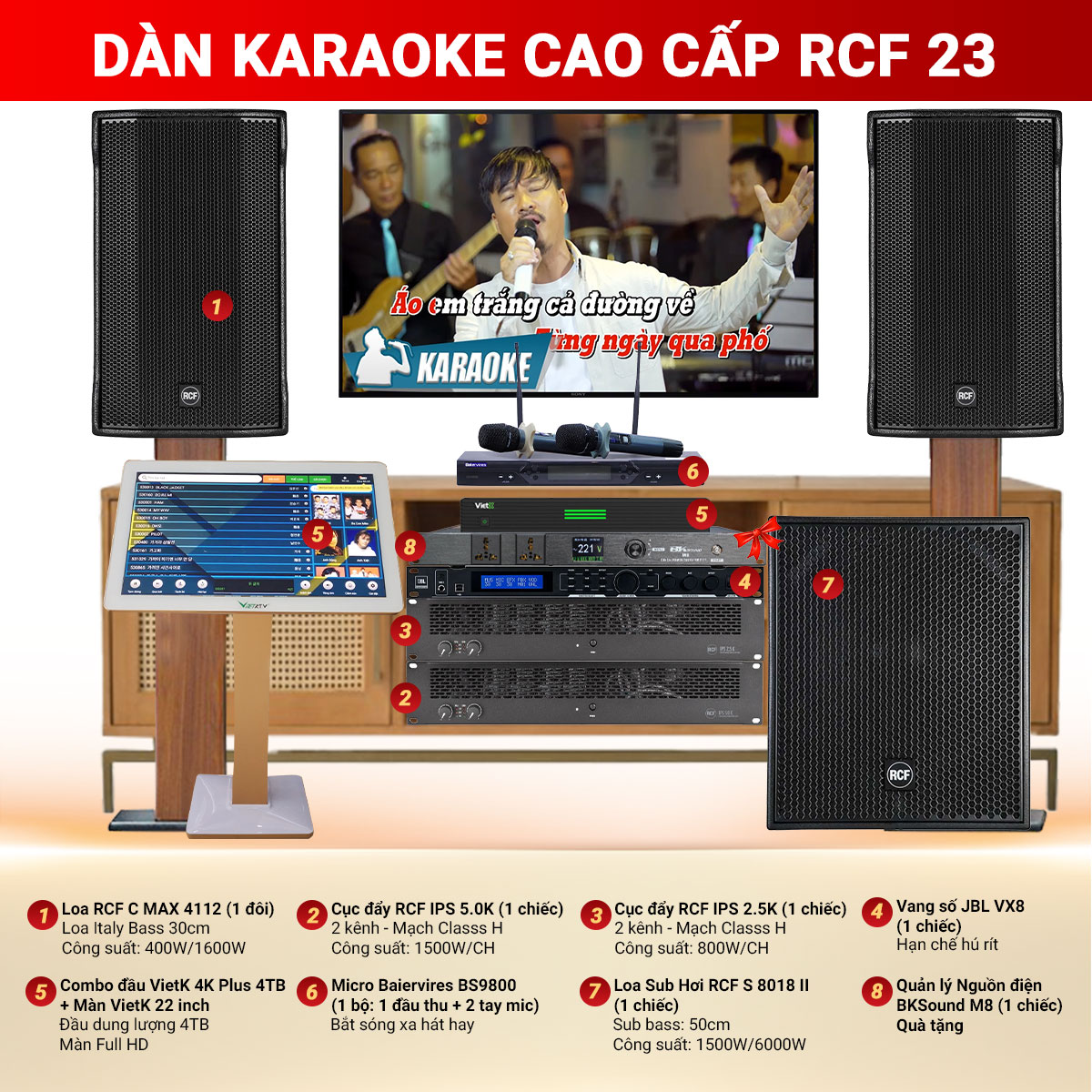 Dàn karaoke cao cấp RCF 23