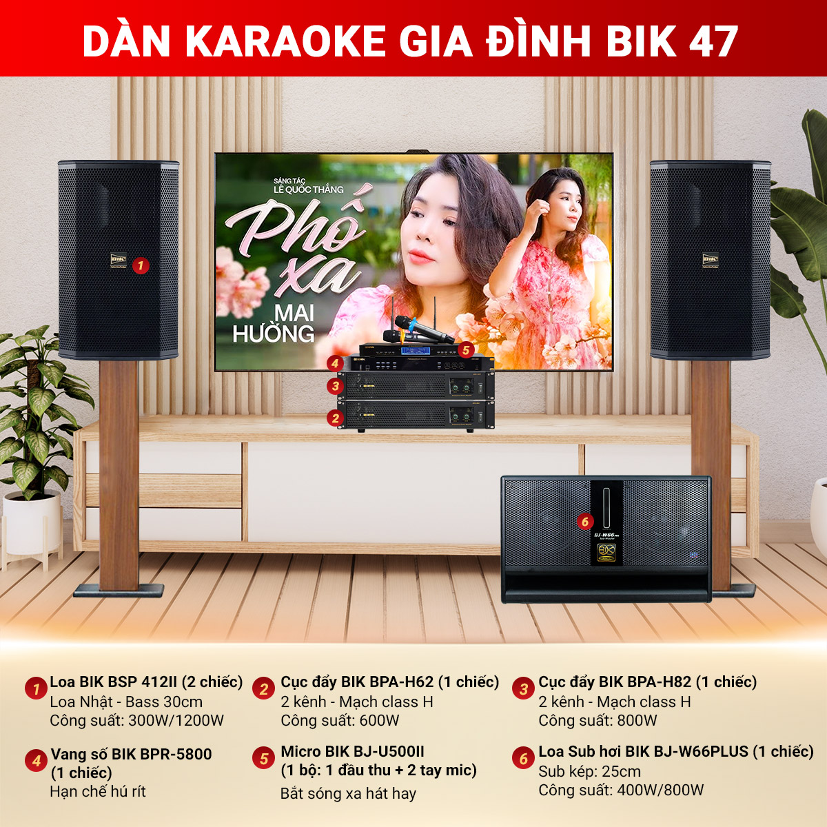dàn karaoke gia đình BIK 47