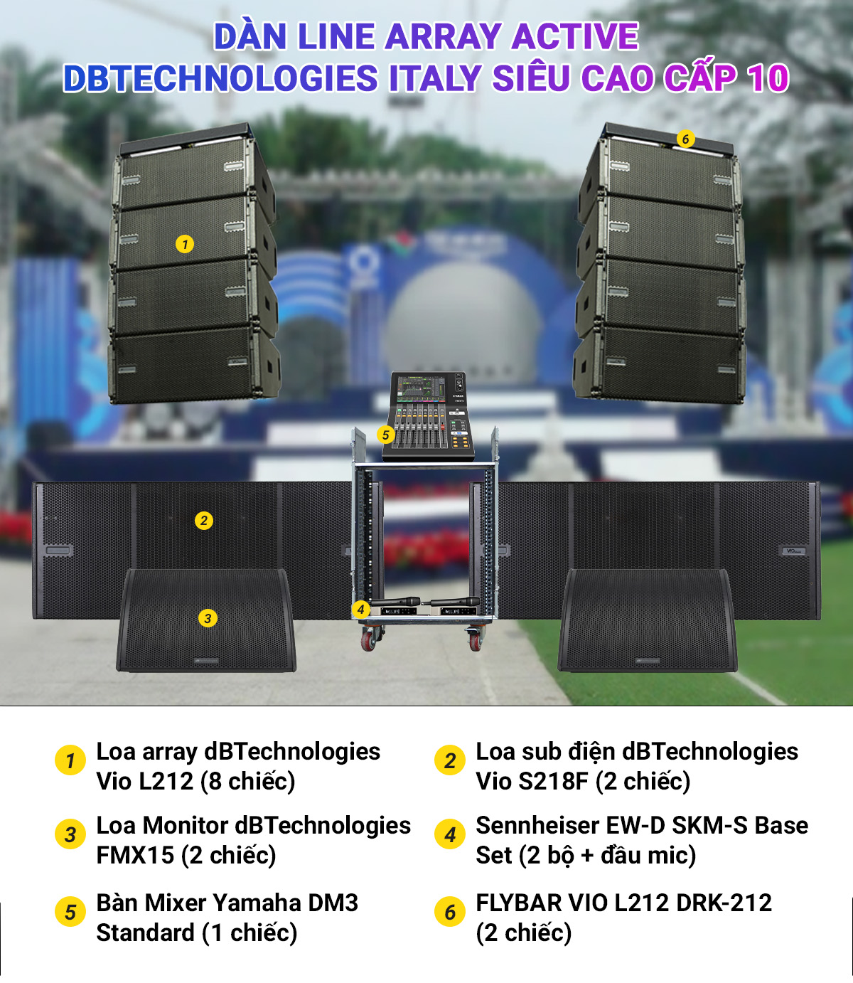Dàn Line Array Active dBTechnologies ITALY siêu cao cấp 10