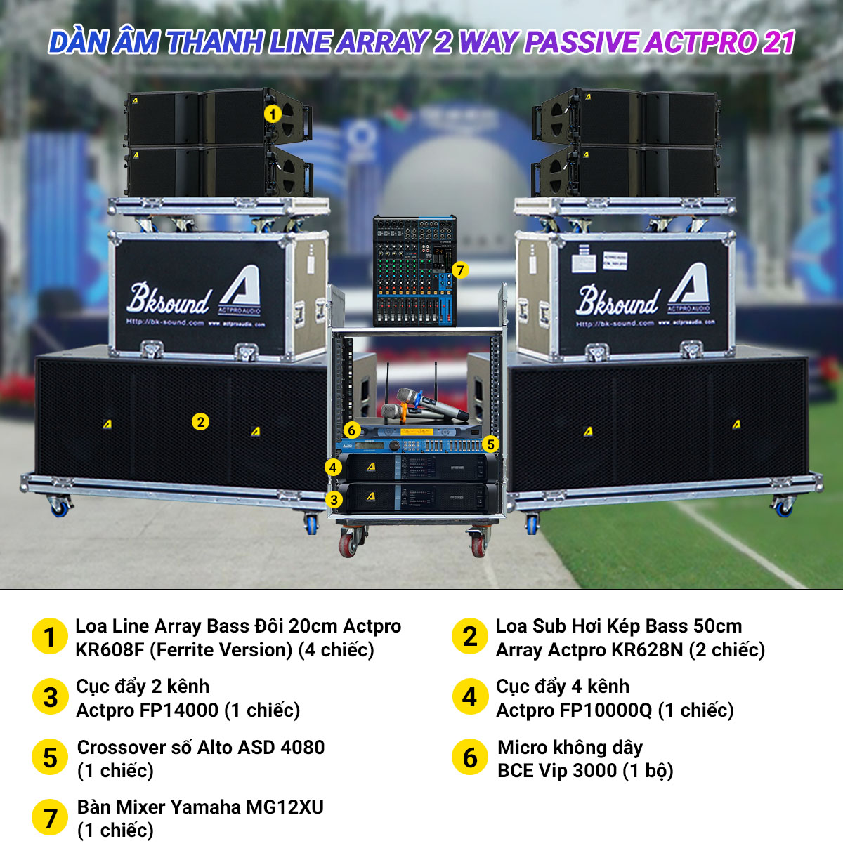 Dàn âm thanh Line Array 2 way Passive Actpro 21