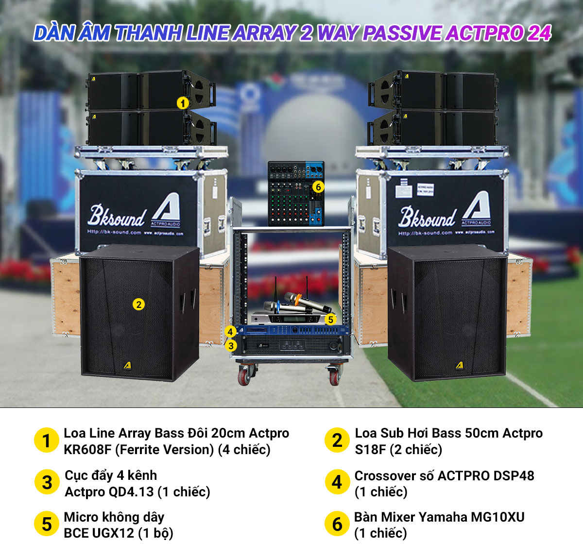 Dàn âm thanh Line Array 2 way Passive Actpro 24