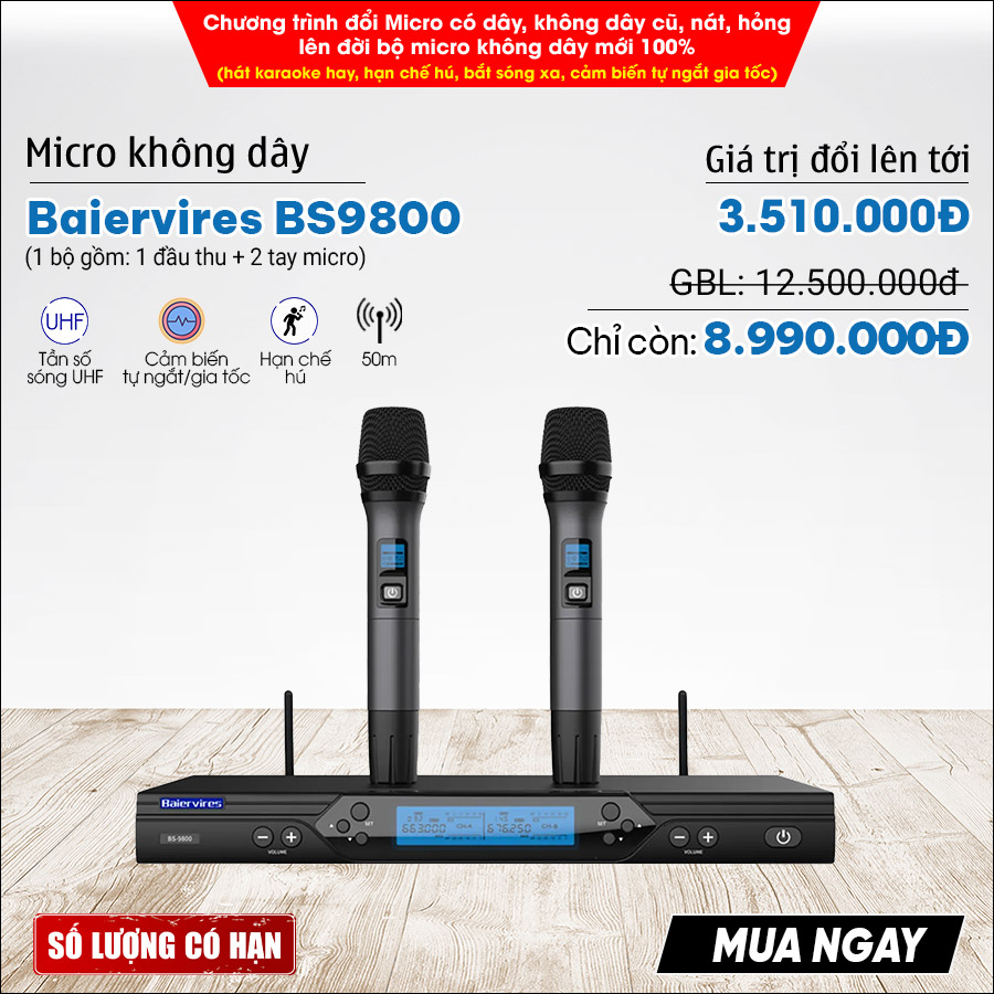 Micro không dây Baiervires BS9800