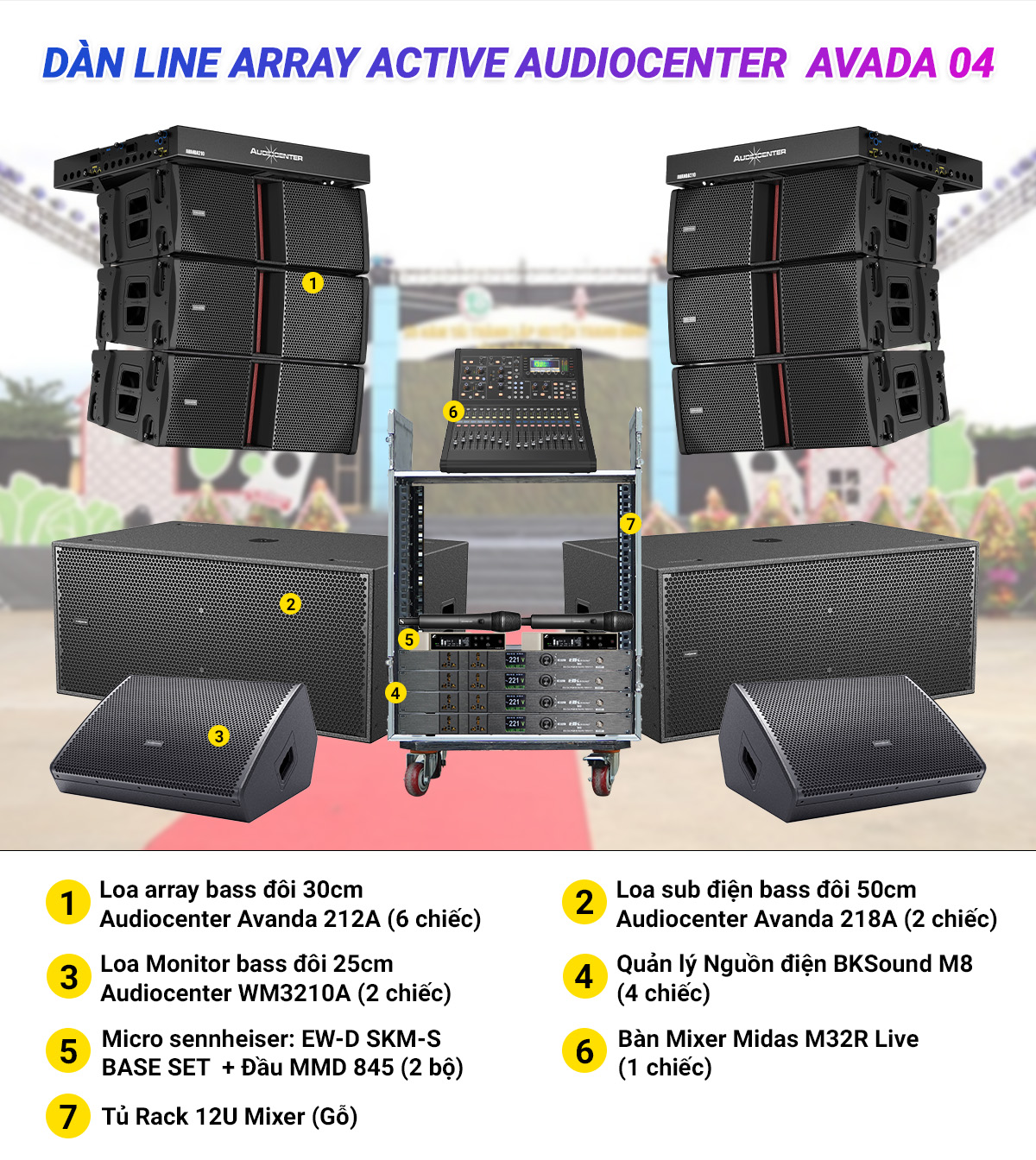 Dàn Line Array Active Audiocenter 04