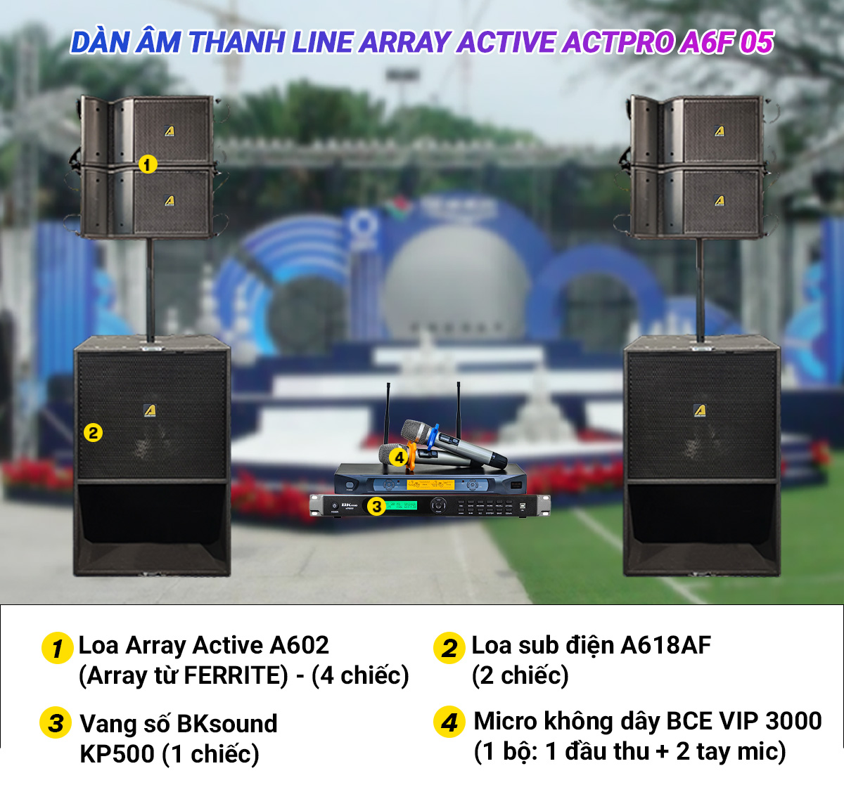 Dàn âm thanh Line Array Active Actpro A6F 05