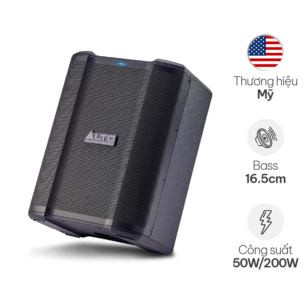Loa di động Alto Busker (New - Brand USA, Mixer 3 kênh, Bluetooth, AUX, Alto App, All-in-one)