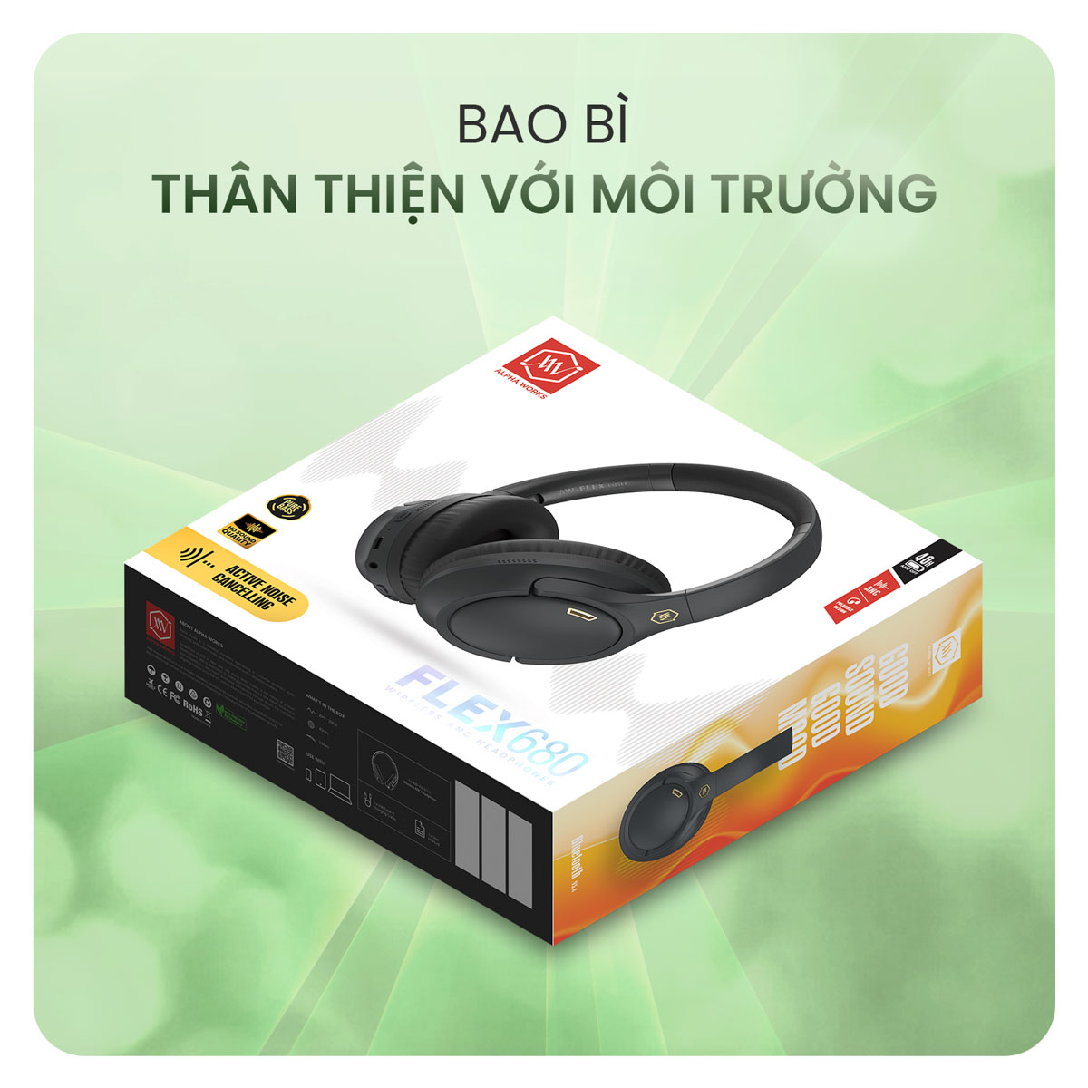 Tai Nghe Không Dây Chống Ồn Alpha Works FLEX 680