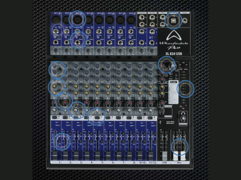 Bàn Mixer Wharfedale Pro SL824USB