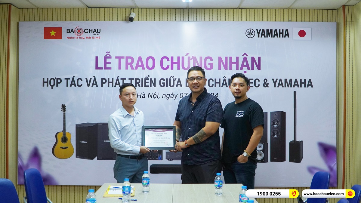 Bảo Châu Elec nhận giấy chứng nhận hợp tác và phát triển của Yamaha
