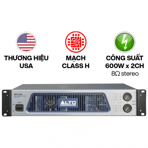 Cục đẩy công suất 2 kênh Alto MP 2500 (Đen)