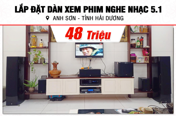 Lắp đặt dàn xem phim nghe nhạc 5.1 48tr cho anh Sơn tại Hải Dương (Yamaha NS-777, NS-C444, NS-B330, NS-SW300, RX-V6A,…)