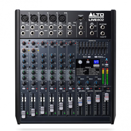 Bàn mixer Alto Live 802 (Mixer Analog, 8 kênh/2bus)