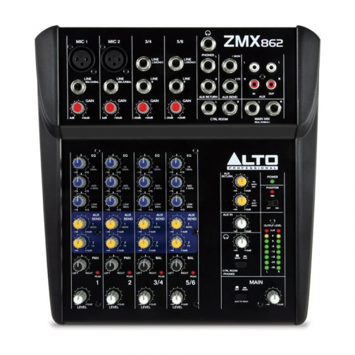 Bàn mixer mini Alto ZMX862 (Mixer Analog, 6 kênh/ 2bus)