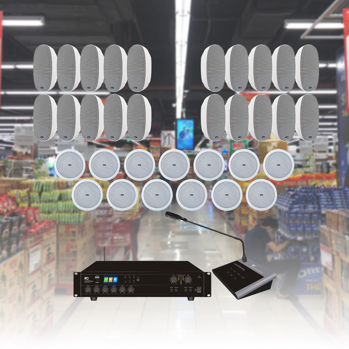 Combo Âm thanh Siêu Thị Lớn 2-4 tầng trên 1000m2