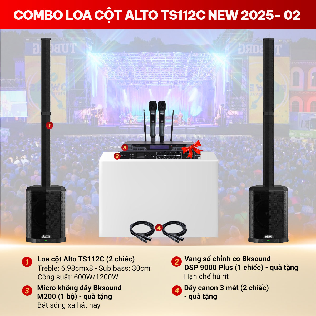 Combo loa cột Alto TS112C New 2025- 02