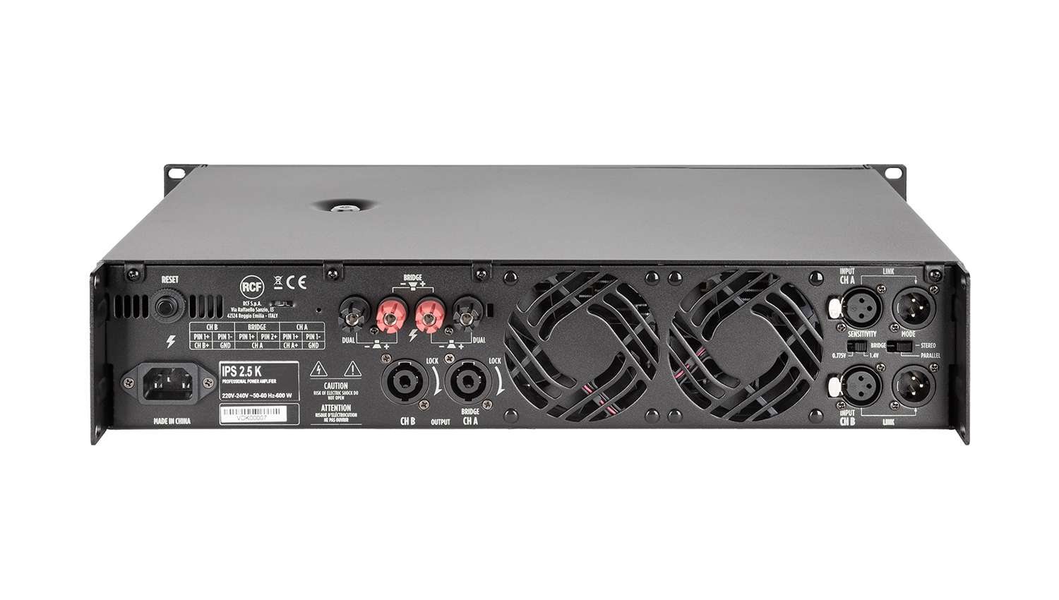 Cục đẩy công suất RCF IPS 2.5K mặt sau