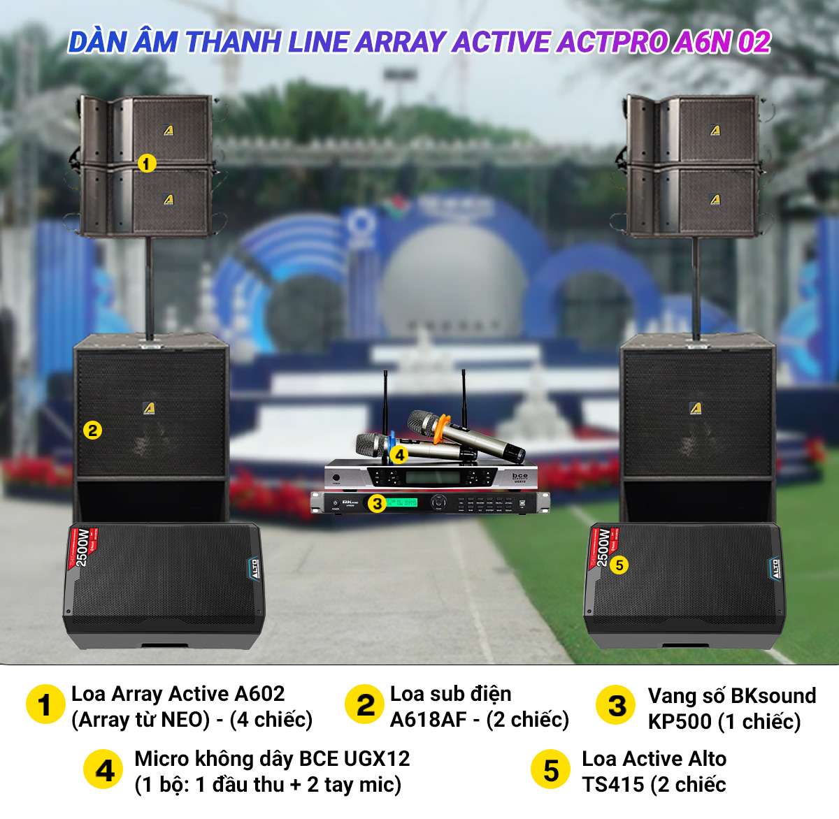 Dàn âm thanh Line Array Active Actpro A6N 02