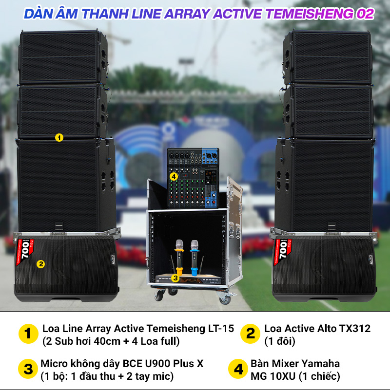 Dàn âm thanh Line Array Active Temeisheng 02