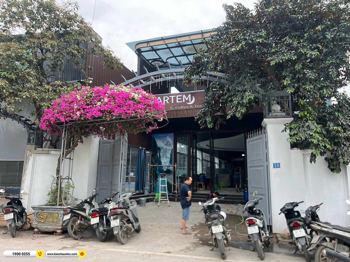 Lắp đặt hệ thống &acirc;m thanh, &aacute;nh s&aacute;ng cho qu&aacute;n cafe Artem tại H&agrave; Nội 