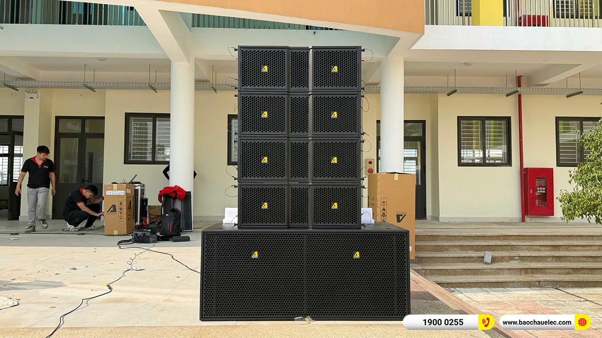 Lắp đặt dàn Line Array Actpro sự kiện, sân khấu cho Trường THCS Trung Hòa tại Hà Nội