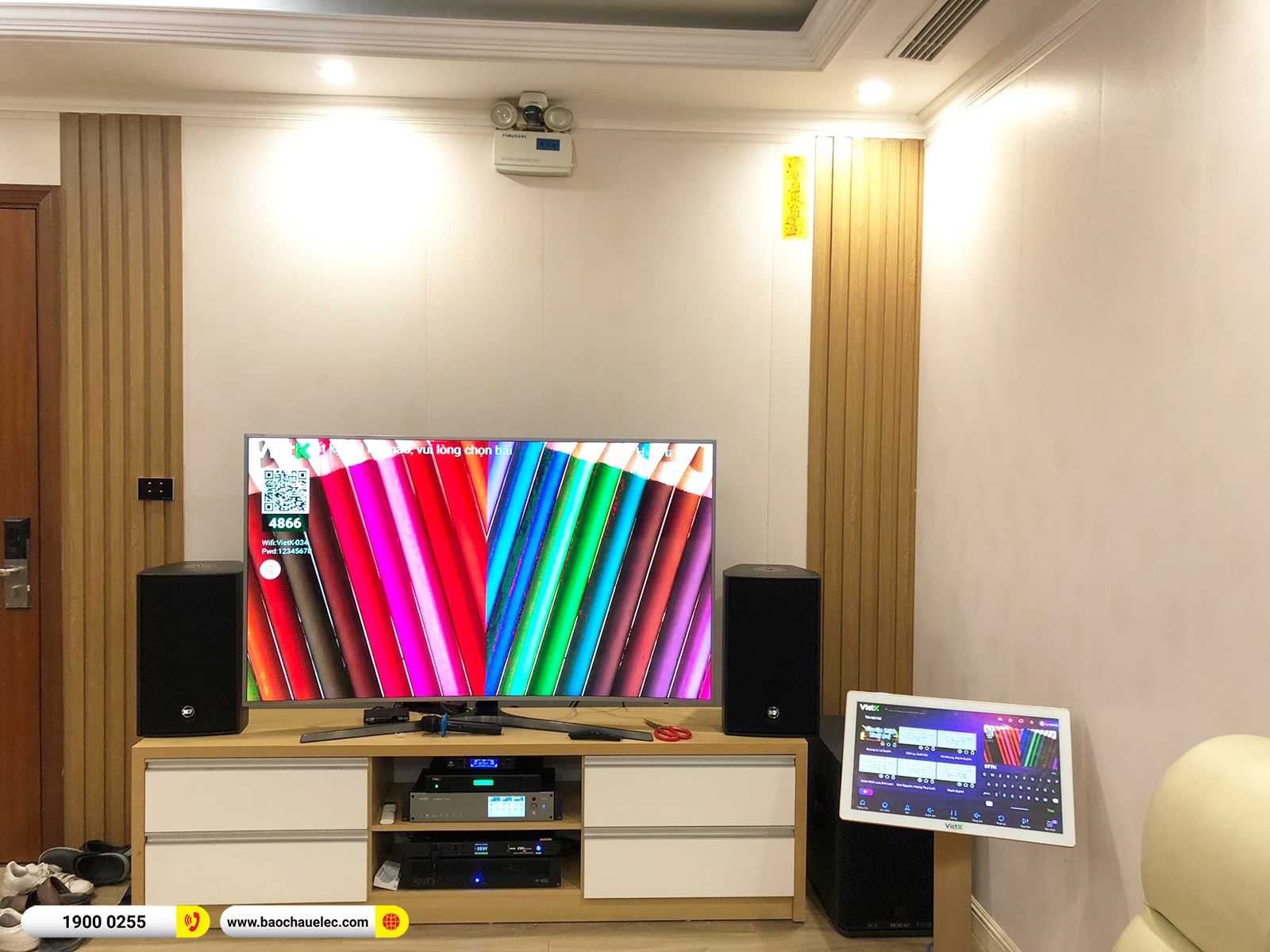 Lắp đặt dàn karaoke RCF khoảng 167tr cho anh Việt tại Hà Nội (RCF C3110-126, IPS 2.5K, K9900II Luxury, 702AS MK3,...)